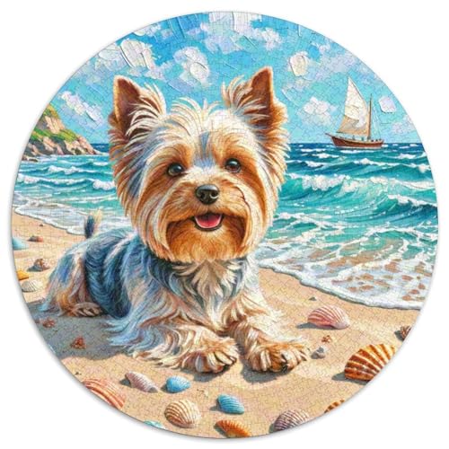Dog 1000 Rundes Pet Rund Puzzle Kreative Stressfreisetzung Spielzeug Für Erwachsene Und Kinder 1000pcs (67.5x67.5cm) von RYVABXYAK