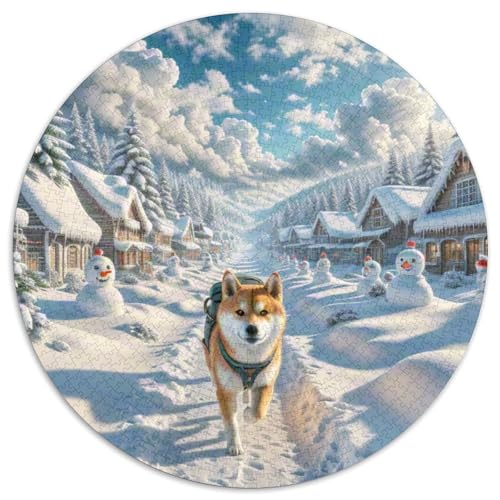 Dog 1000 Rundes Pet Rund Puzzle Kreative Stressfreisetzung Spielzeug Für Erwachsene Und Kinder 1000pcs (67.5x67.5cm) von RYVABXYAK
