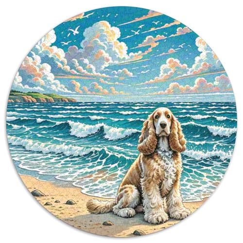 Dog 1000 Rundes Pet Rund Puzzle Kreative Stressfreisetzung Spielzeug Für Erwachsene Und Kinder 1000pcs (67.5x67.5cm) von RYVABXYAK