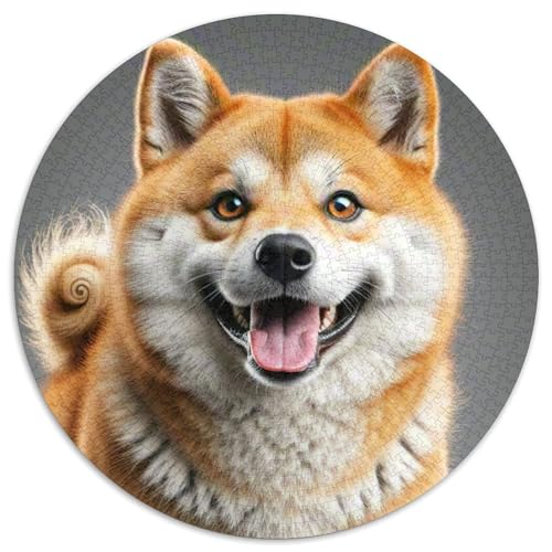 Dog 1000 Rundes Pet Rund Puzzle Kreative Stressfreisetzung Spielzeug Für Erwachsene Und Kinder 1000pcs (67.5x67.5cm) von RYVABXYAK