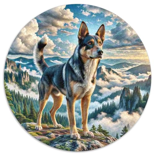 Dog 1000 Rundes Pet Rund Puzzle Kreative Stressfreisetzung Spielzeug Für Erwachsene Und Kinder 1000pcs (67.5x67.5cm) von RYVABXYAK