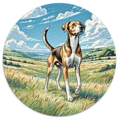 Dog 1000 Rundes Pet Rund Puzzle Kreative Stressfreisetzung Spielzeug Für Erwachsene Und Kinder 1000pcs (67.5x67.5cm) von RYVABXYAK