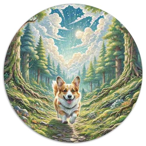 Dog 1000 Rundes Pet Rund Puzzle Kreative Stressfreisetzung Spielzeug Für Erwachsene Und Kinder 1000pcs (67.5x67.5cm) von RYVABXYAK