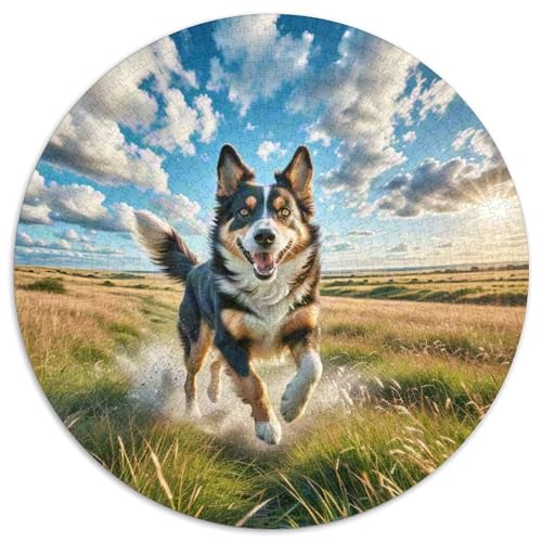 Dog 1000 Rundes Pet Rund Puzzle Kreatives Geschenke Stressfreisetzung Spielzeug Für Erwachsene 1000pcs (67.5x67.5cm) von RYVABXYAK