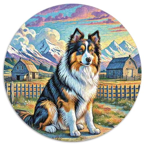 Dog 1000 Rundes Pet Rund Puzzle Schwieriges Großes Pädagogisches Stressabbau-Spielzeug Für Erwachsene 1000pcs (67.5x67.5cm) von RYVABXYAK