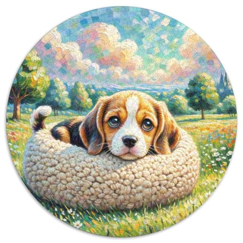 Dog 1000 Rundes Pet Rund Puzzle Schwieriges Großes Stressfreisetzung Spielzeug Für Erwachsene 1000pcs (67.5x67.5cm) von RYVABXYAK