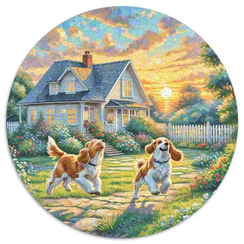 Dog 1000 Rundes Pet Rund Puzzle Schwieriges Großes Stressfreisetzung Spielzeug Für Erwachsene 1000pcs (67.5x67.5cm) von RYVABXYAK