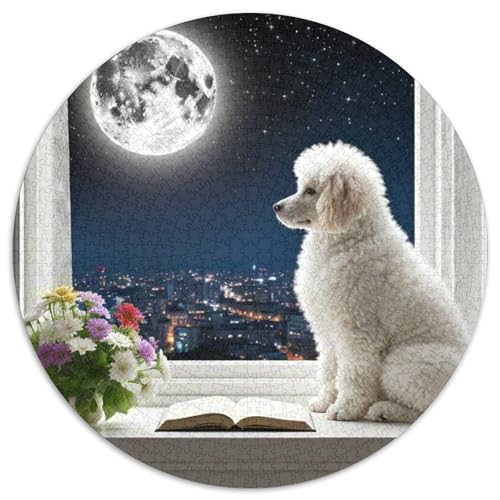 Dog 1000 Rundes Pet Rund Puzzle Schwieriges Großes Stressfreisetzung Spielzeug Für Erwachsene 1000pcs (67.5x67.5cm) von RYVABXYAK