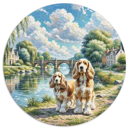 Dog 1000 Rundes Pet Rund Puzzle Schwieriges Großes Stressfreisetzung Spielzeug Für Erwachsene 1000pcs (67.5x67.5cm) von RYVABXYAK