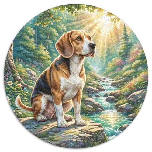 Dog 1000 Rundes Puzzle Schwieriges Großes Pädagogisches Stressabbau-Spielzeug Für Erwachsene Und Kinder 1000pcs (67.5x67.5cm) von RYVABXYAK
