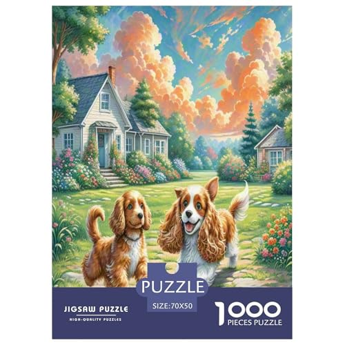 Dog 1000-teiliges Pet Puzzle Familien Geschicklichkeitsspiel Anspruchsvolles Puzzle 70x50cm/1000pcs von RYVABXYAK