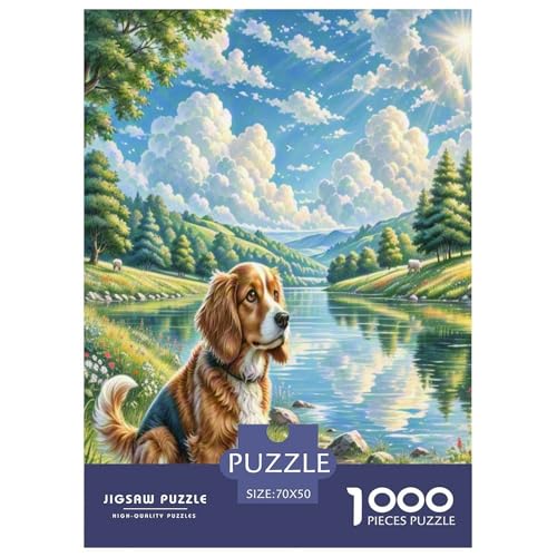 Dog 1000-teiliges Pet Puzzle Familien Geschicklichkeitsspiel Anspruchsvolles Puzzle 70x50cm/1000pcs von RYVABXYAK