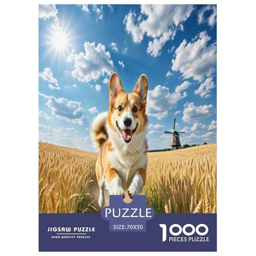 Dog 1000-teiliges Pet Puzzle Familien Geschicklichkeitsspiel DIY Herausfordernde 70x50cm/1000pcs von RYVABXYAK