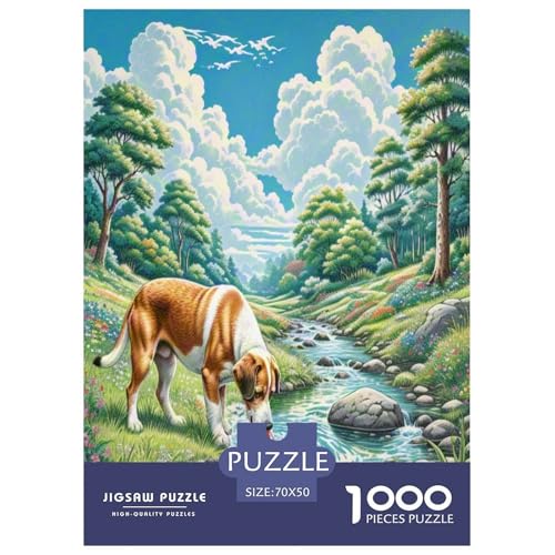Dog 1000-teiliges Pet Puzzle Familien Geschicklichkeitsspiel Puzzlespiel Themen-Puzzle Mit 70x50cm/1000pcs von RYVABXYAK