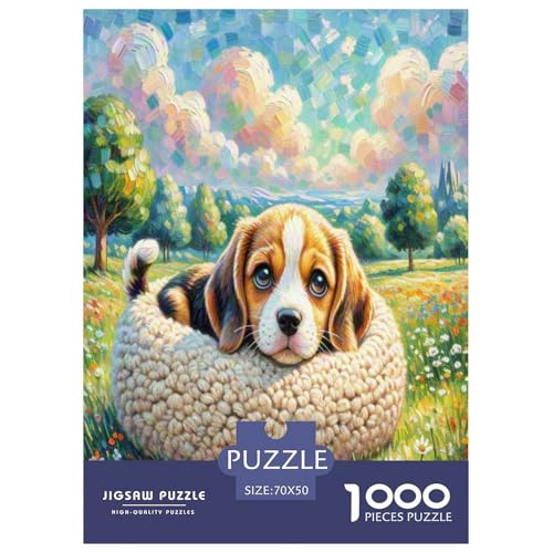 Dog 1000-teiliges Pet Puzzle Familien Geschicklichkeitsspiel Unmöglich Puzzles 70x50cm/1000pcs von RYVABXYAK