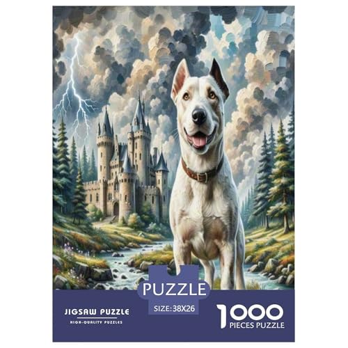Dog 1000-teiliges Pet Puzzle Für Erwachsene Geschicklichkeitsspiel Puzzlespiel Themen-Puzzle Mit 38x26cm/1000pcs von RYVABXYAK