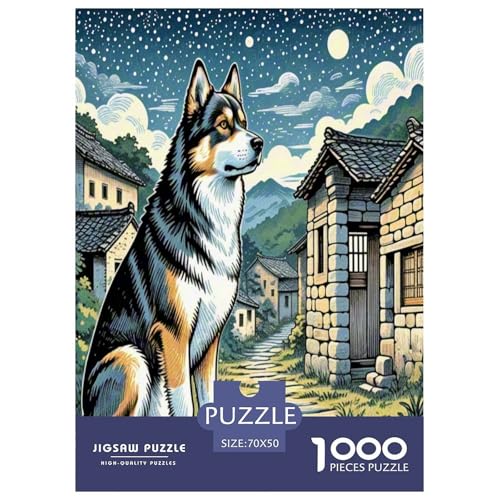 Dog 1000-teiliges Puzzle Familien Klassische DIY Herausfordernde 70x50cm/1000pcs von RYVABXYAK