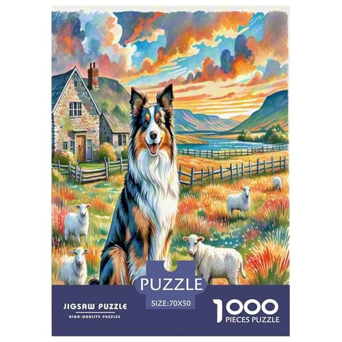 Dog 1000-teiliges Puzzles Für Erwachsene Klassische DIY Herausfordernde 70x50cm/1000pcs von RYVABXYAK