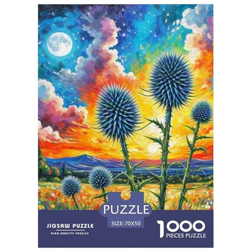 Echinops Sphaerocephalus 1000-teiliges Flower Puzzle Familien Geschicklichkeitsspiel DIY Herausfordernde 70x50cm/1000pcs von RYVABXYAK
