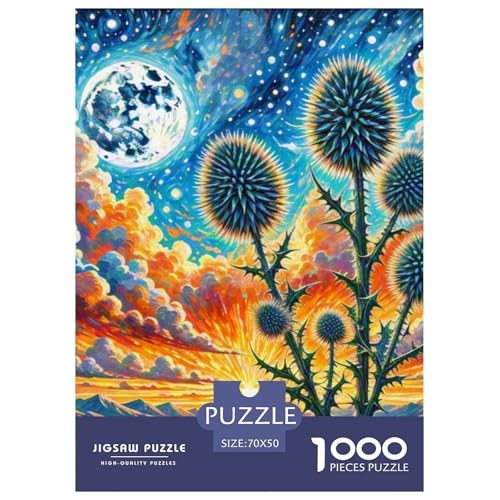 Echinops Sphaerocephalus 1000-teiliges Flower Puzzle Für Erwachsene Und Kinder Geschicklichkeitsspiel Puzzlespiel Themen-Puzzle Mit 70x50cm/1000pcs von RYVABXYAK