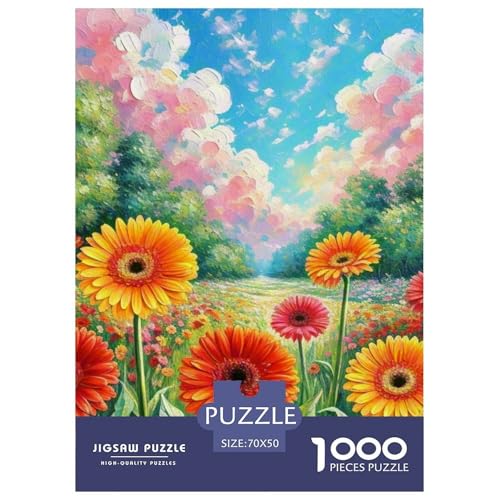 Gerbera 1000-teiliges Flower Puzzle Für Erwachsene Geschicklichkeitsspiel Anspruchsvolles Puzzle 70x50cm/1000pcs von RYVABXYAK