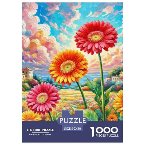 Gerbera 1000-teiliges Flower Puzzle Für Erwachsene Und Kinder Erwachsenenpuzzle Mit Wimmelbild DIY Herausfordernde 70x50cm/1000pcs von RYVABXYAK