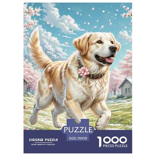 Labrador Retriever 1000-teiliges Dog Puzzle Familien Geschicklichkeitsspiel Puzzlespiel Themen-Puzzle Mit 70x50cm/1000pcs von RYVABXYAK