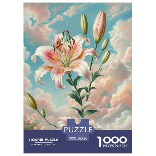 Lily 1000-teiliges Flower Puzzle Für Erwachsene Und Kinder Geschicklichkeitsspiel DIY Herausfordernde 38x26cm/1000pcs von RYVABXYAK