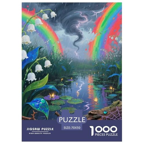 Lily of The Valley 1000-teiliges Flower Puzzle Familien Erwachsenenpuzzle Mit Wimmelbild Anspruchsvolles Puzzle 70x50cm/1000pcs von RYVABXYAK