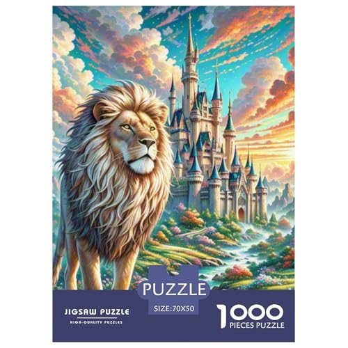 Lion 1000-teiliges Animal Puzzle Familien Geschicklichkeitsspiel Puzzlespiel Themen-Puzzle Mit 70x50cm/1000pcs von RYVABXYAK