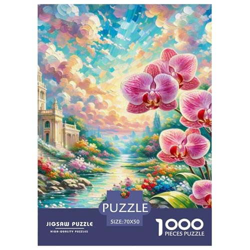 Orchid 1000-teiliges Flower Puzzle Für Erwachsene Geschicklichkeitsspiel Puzzlespiel Themen-Puzzle Mit 70x50cm/1000pcs von RYVABXYAK
