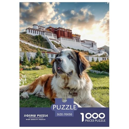 Pet Dog 1000-teiliges Pet Puzzle Familien Klassische Unmöglich Puzzles 70x50cm/1000pcs von RYVABXYAK