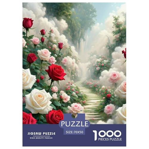 Rose 1000-teiliges Rose Puzzle Familien Klassische Puzzlespiel Themen-Puzzle Mit 70x50cm/1000pcs von RYVABXYAK