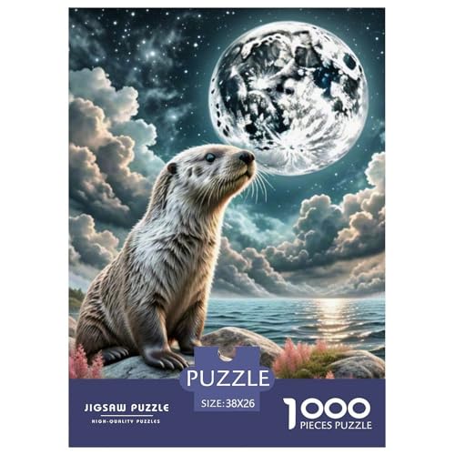 Sea Otter 1000-teiliges Pet Puzzle Familien Klassische DIY Herausfordernde 38x26cm/1000pcs von RYVABXYAK