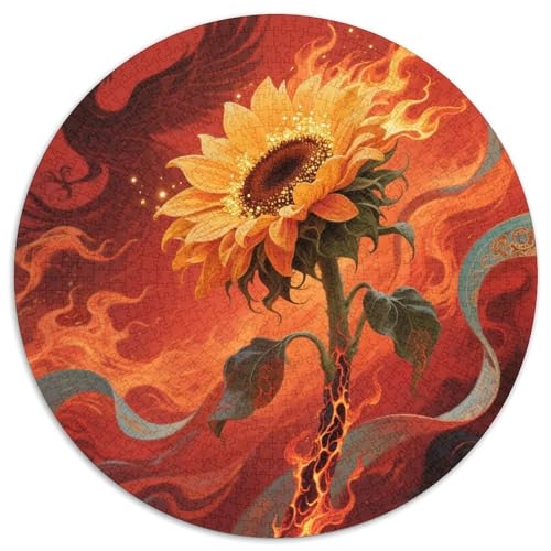 Sunflower 1000 Rundes Flower Puzzle Kreatives Geschenke Stressfreisetzung Spielzeug Für Erwachsene 1000pcs (67.5x67.5cm) von RYVABXYAK