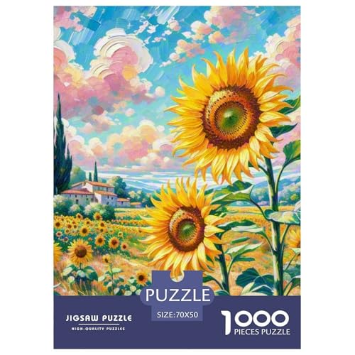 Sunflower 1000-teiliges Flower Puzzle Für Erwachsene Geschicklichkeitsspiel DIY Herausfordernde 70x50cm/1000pcs von RYVABXYAK