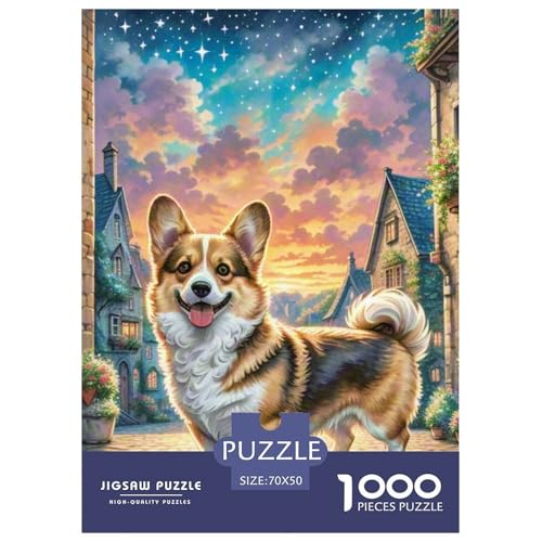 Swedish Vallhund 1000-teiliges Pet Puzzle Für Erwachsene Und Kinder Geschicklichkeitsspiel Unmöglich Puzzles 70x50cm/1000pcs von RYVABXYAK