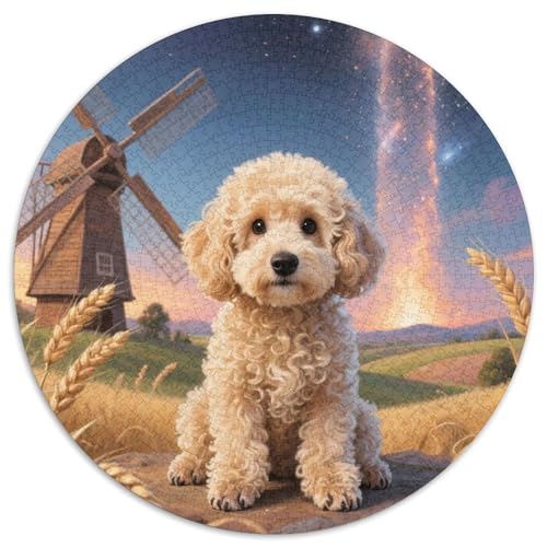 Teddy Bear Dog 1000 Rundes Dog Animal Circular Puzzles Schwieriges Großes Stressfreisetzung Spielzeug Für Erwachsene Und Kinder 1000pcs (67.5x67.5cm) von RYVABXYAK