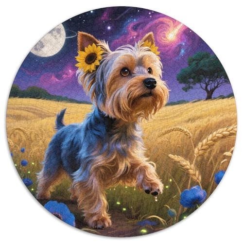 Teddy Bear Dog 1000 Rundes Dog Animal Puzzle Schwieriges Großes Pädagogisches Stressabbau-Spielzeug Für Erwachsene Und Kinder 1000pcs (67.5x67.5cm) von RYVABXYAK