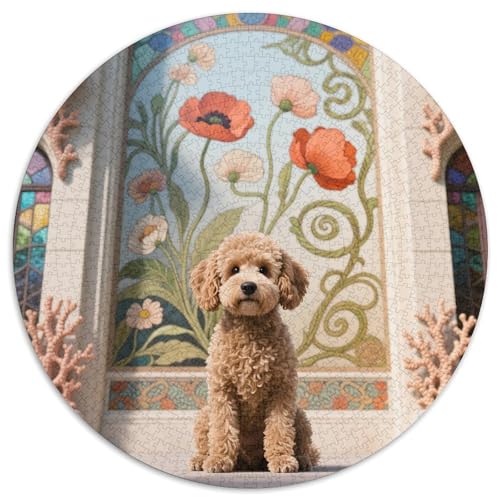Teddy Bear Dog 1000 Rundes Dog Animal Puzzle Schwieriges Großes Stressfreisetzung Spielzeug Für Erwachsene 1000pcs (67.5x67.5cm) von RYVABXYAK
