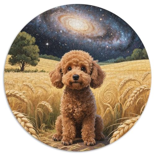 Teddy Bear Dog 1000 Rundes Dog Animal Rund Puzzle Kreative Stressfreisetzung Spielzeug Für Erwachsene 1000pcs (67.5x67.5cm) von RYVABXYAK