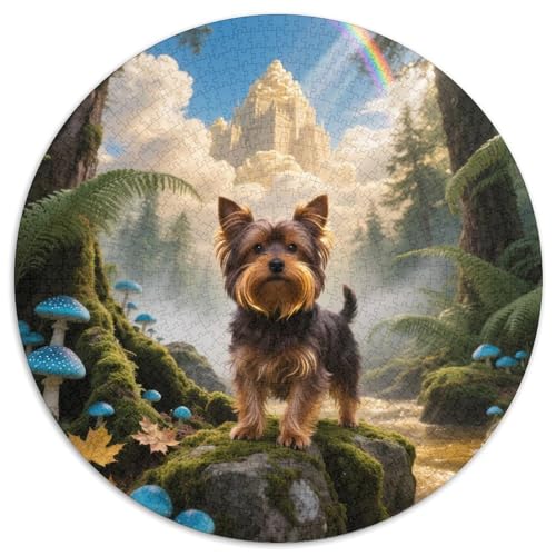 Teddy Bear Dog 1000 Rundes Dog Animal Rund Puzzle Kreatives Geschenke Pädagogisches Stressabbau-Spielzeug Für Erwachsene 1000pcs (67.5x67.5cm) von RYVABXYAK