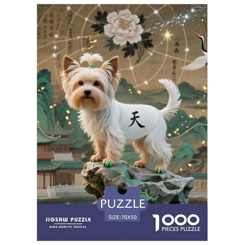 Teddy Bear Dog 1000-teiliges Dog Puzzle Für Die Ganze Familie Geschicklichkeitsspiel DIY Herausfordernde 70x50cm/1000pcs von RYVABXYAK