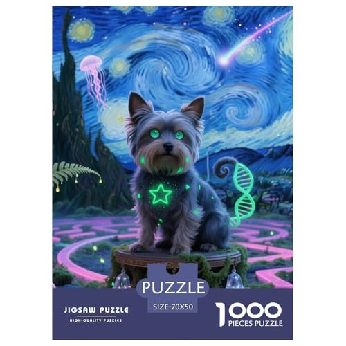 Teddy Bear Dog 1000-teiliges Dog Puzzle Für Erwachsene Erwachsenenpuzzle Mit Wimmelbild Puzzlespiel Themen-Puzzle Mit 70x50cm/1000pcs von RYVABXYAK