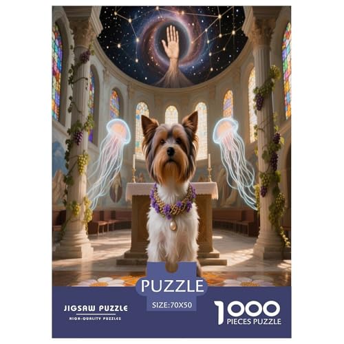 Teddy Bear Dog 1000-teiliges Pet Puzzle Familien Geschicklichkeitsspiel DIY Herausfordernde 70x50cm/1000pcs von RYVABXYAK