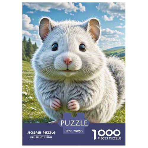 Winter White Hamster 1000-teiliges Pet Puzzle Für Erwachsene Und Kinder Geschicklichkeitsspiel Unmöglich Puzzles 70x50cm/1000pcs von RYVABXYAK