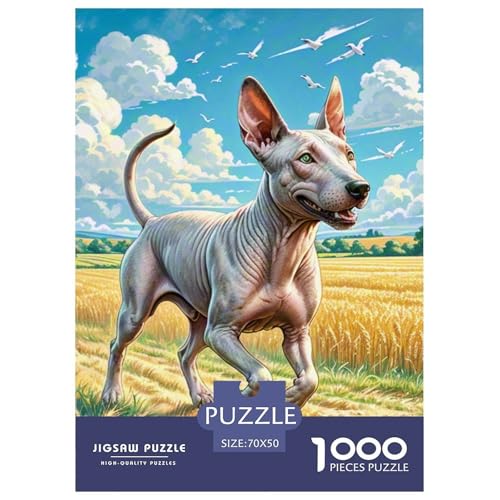 Xoloitzcuintli 1000-teiliges Pet Puzzle Familien Geschicklichkeitsspiel Anspruchsvolles Puzzle 70x50cm/1000pcs von RYVABXYAK