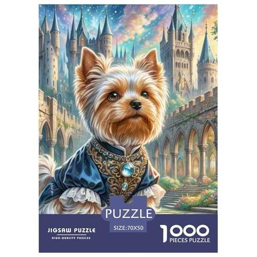 Yorkshire Terrier 1000-teiliges Dog Puzzle Für Die Ganze Familie Geschicklichkeitsspiel DIY Herausfordernde 70x50cm/1000pcs von RYVABXYAK
