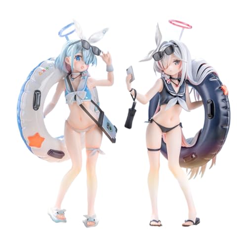 RZAHUAHU Blue Archive Arona und Plana Badeanzüge 1/7 Figur 2Pcs Anime Spiel Charaktere PVC Desktop Ornamente Fans Geschenke 24CM (Arona und Plana) von RZAHUAHU