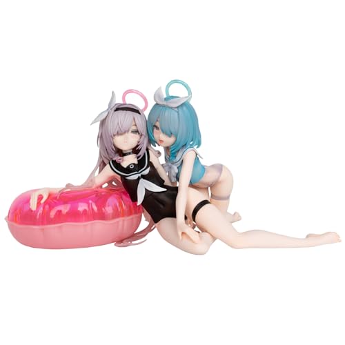 RZAHUAHU Blue Archive Arona und Plana Badeanzüge Figur 1/7 Anime Spiel Charaktere PVC Desktop Ornamente Fans Geschenke Höhe 12CM (Arona + Plana) von RZAHUAHU